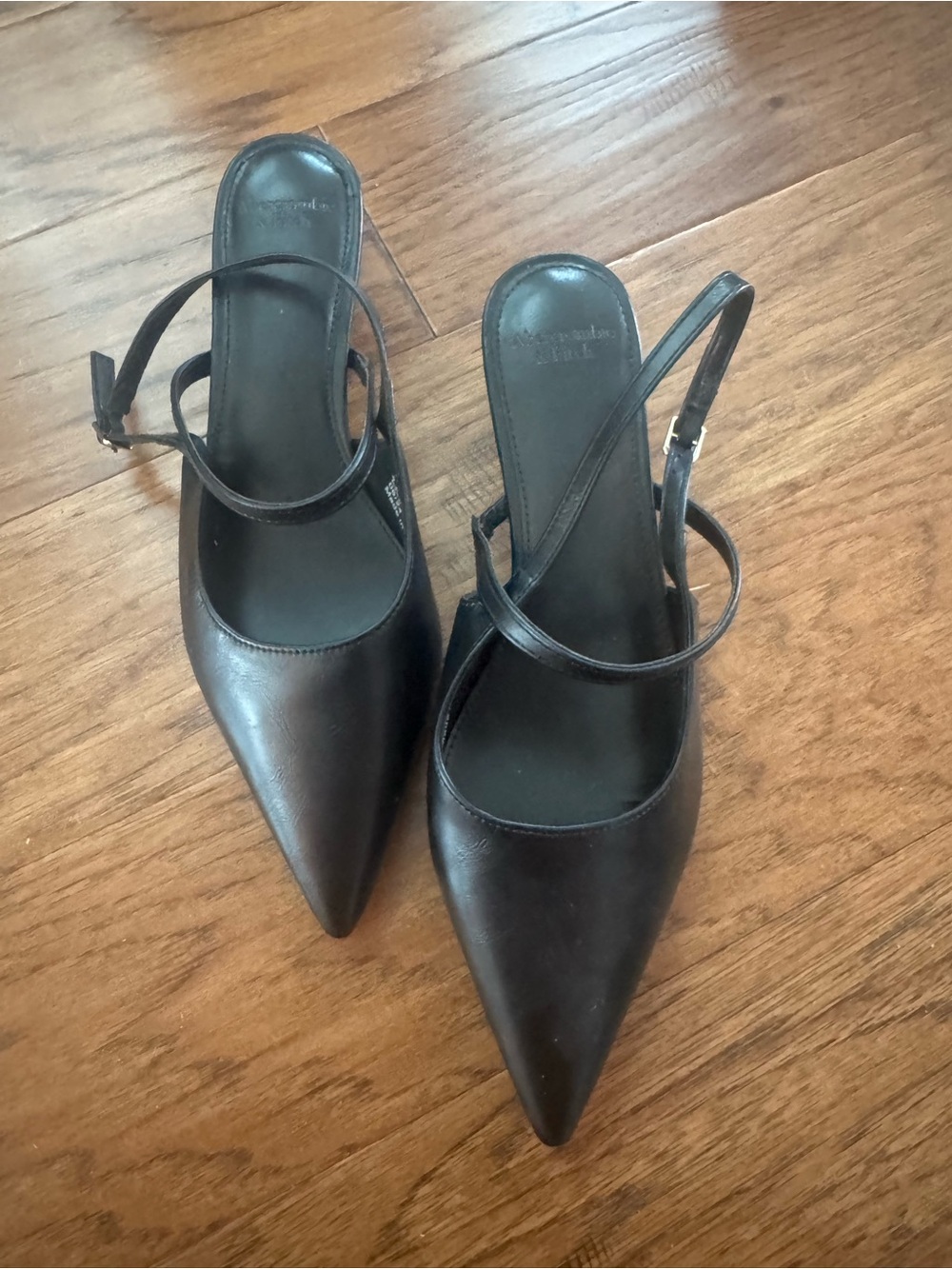Abercrombie and Fitch Black Pointed Toe Slingback Heels